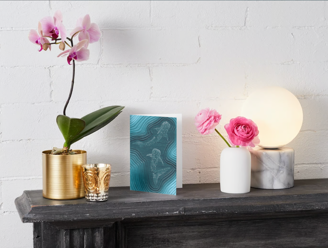 Whale Shark Greeting Card Print